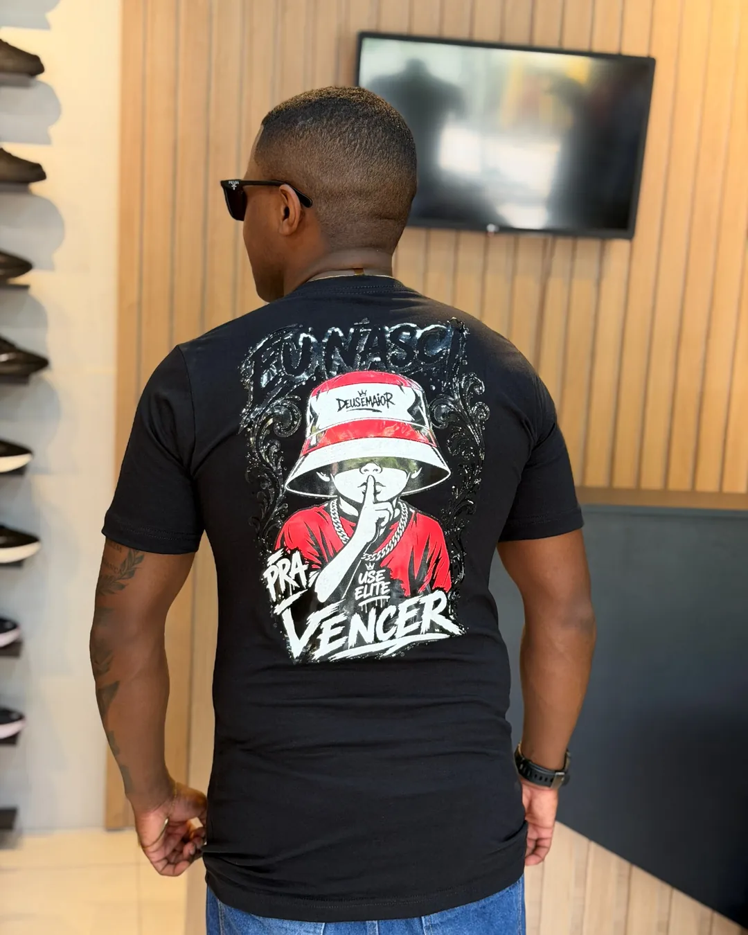 Camiseta Preta Estampa Eu Nasci pra Vencer Use Elite, foto 3